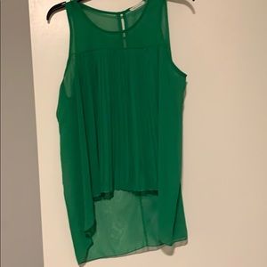 Green chiffon tank